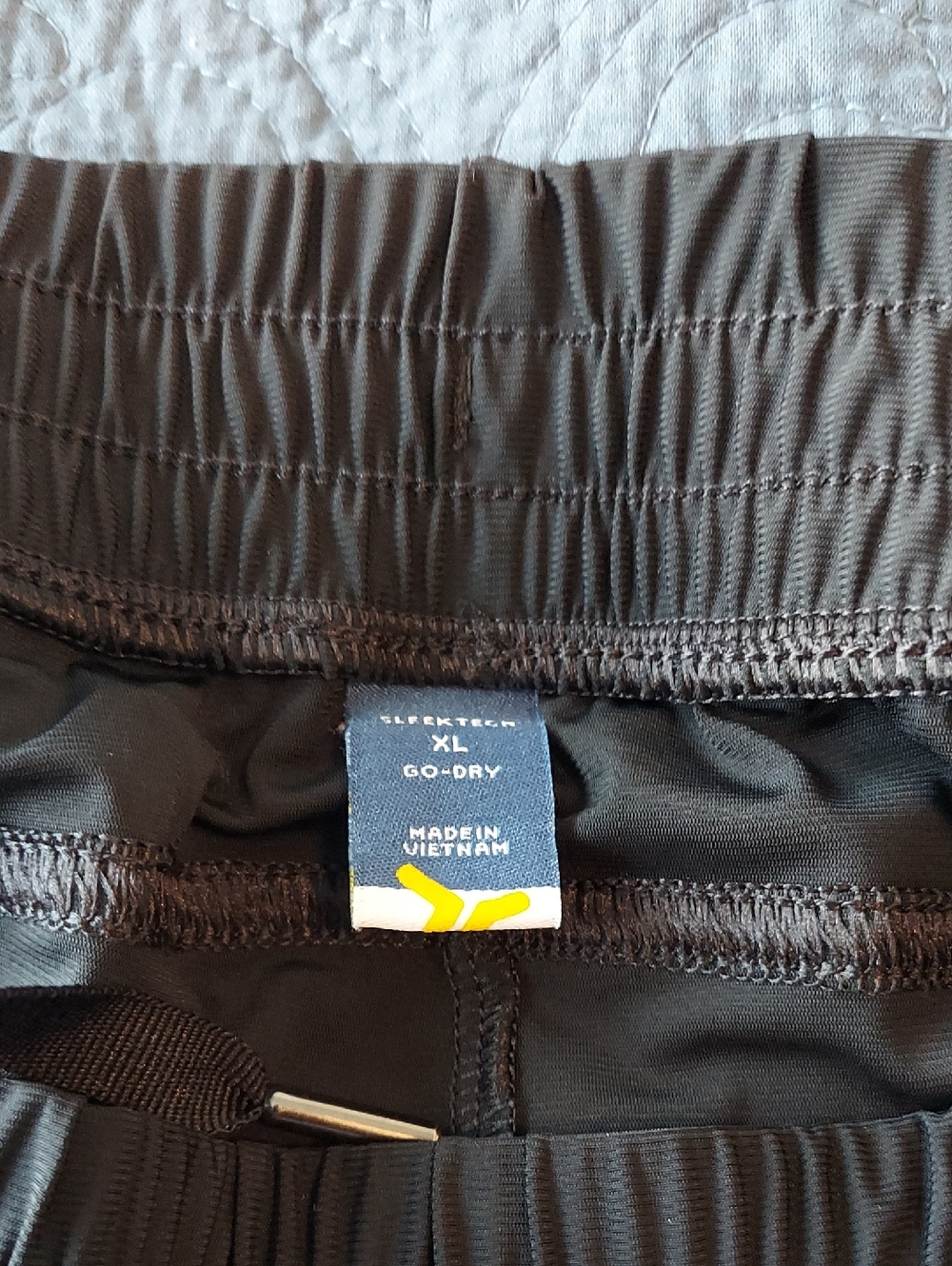 Black Go-Dry Athletic Pants with Elastic Waistband
